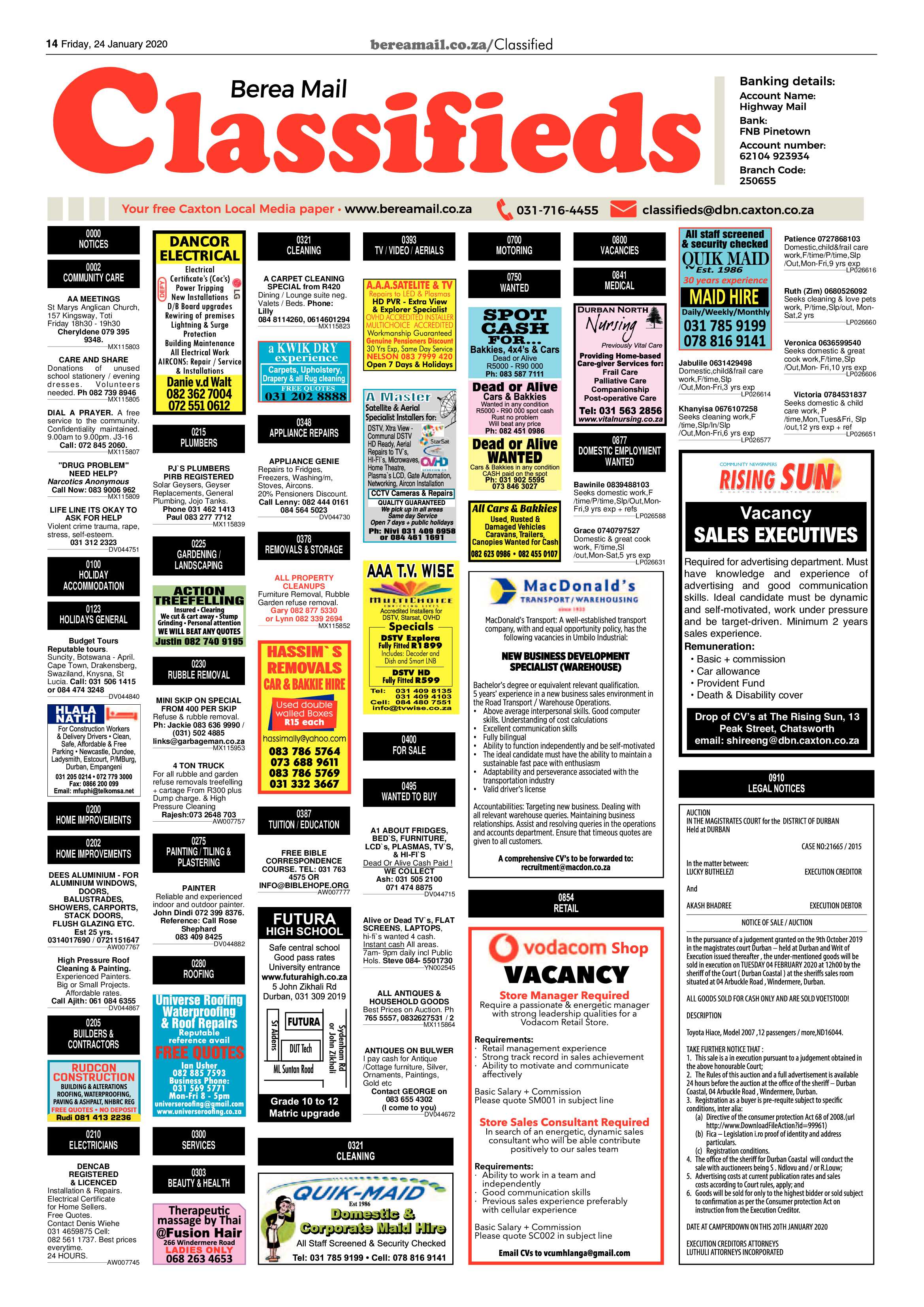 Berea Mail 24 January 2020 page 14
