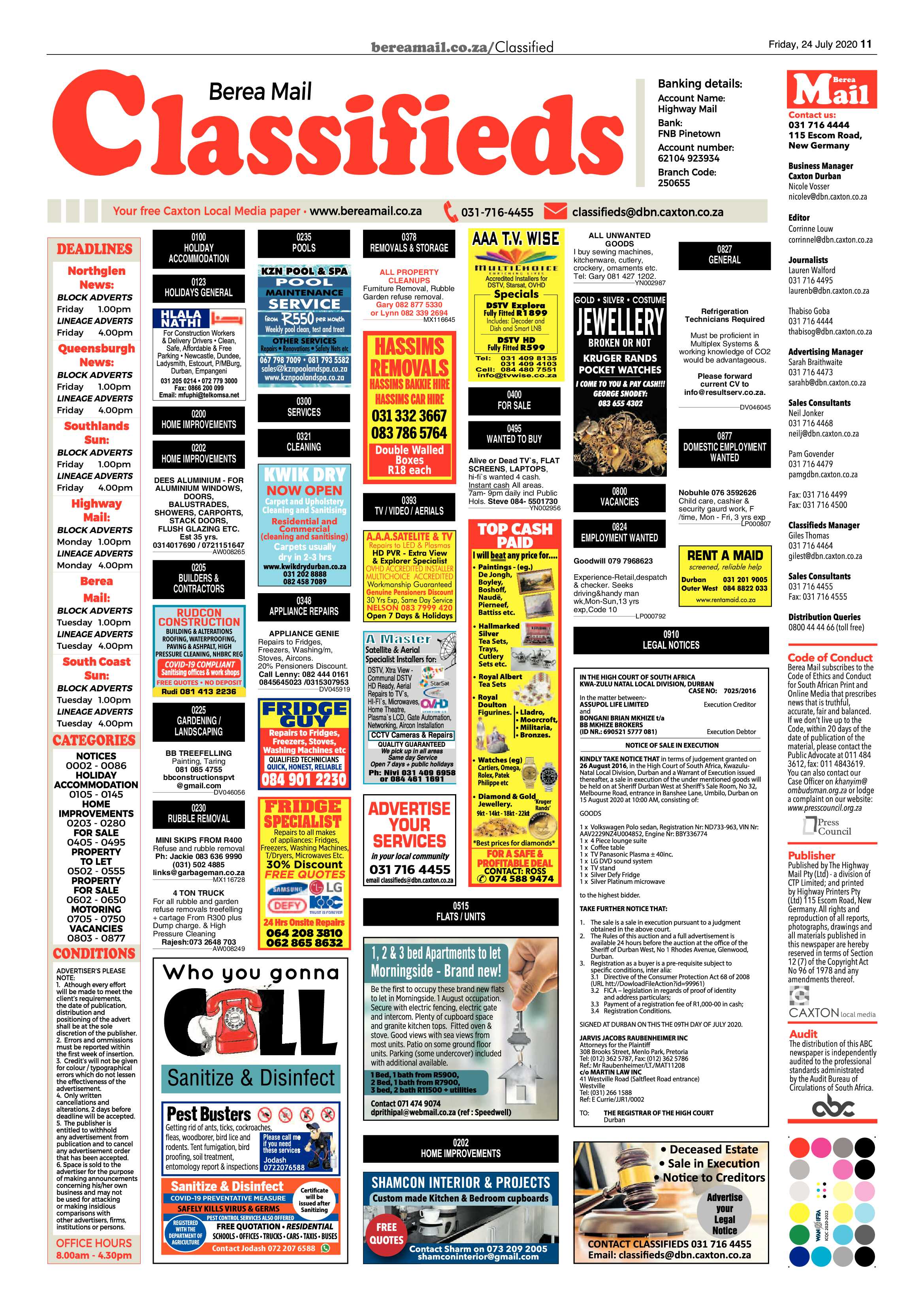 Berea Mail 24 July 2020 page 11