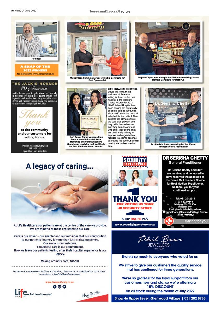 Berea Mail 24 June 2022 page 16