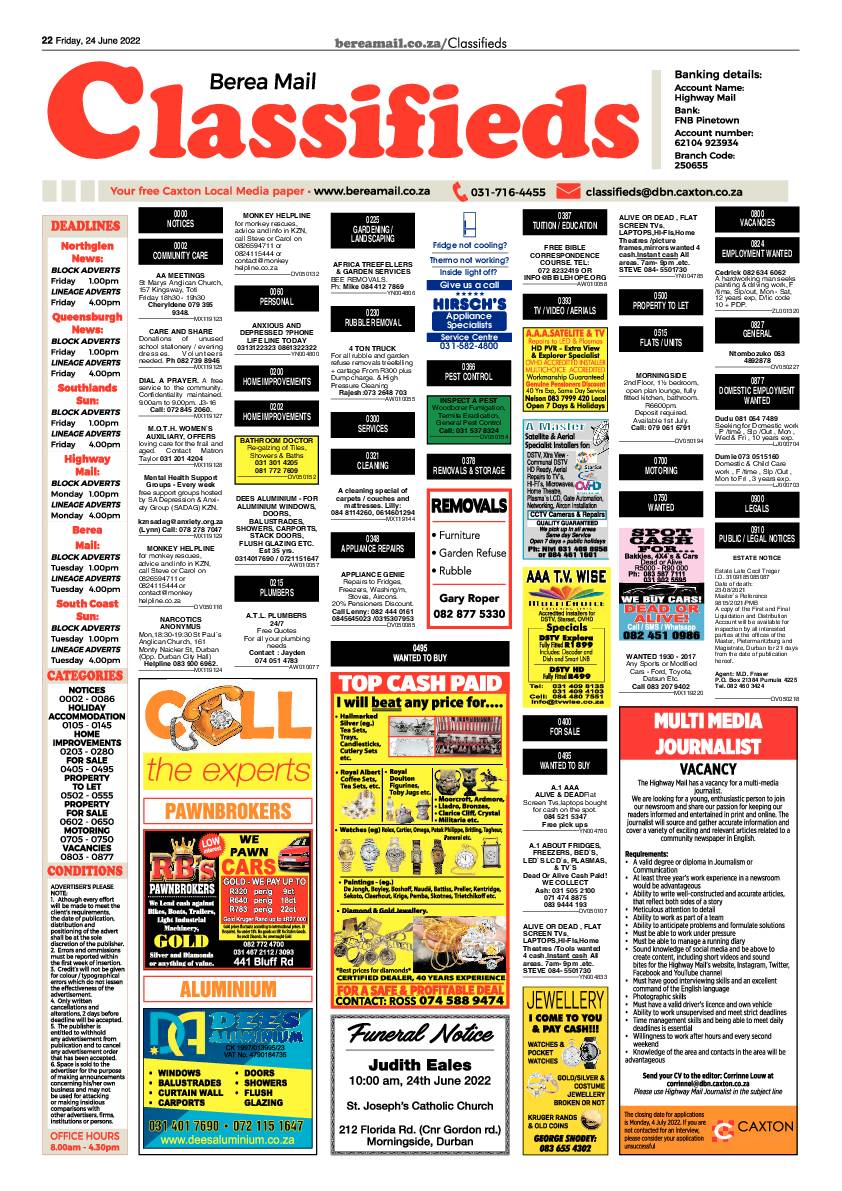 Berea Mail 24 June 2022 page 22