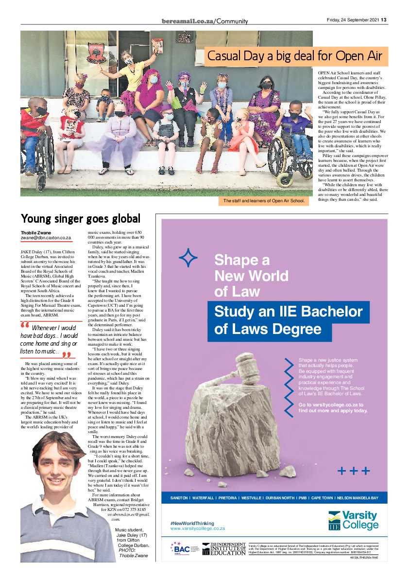 Berea Mail 24 September 2021 page 13
