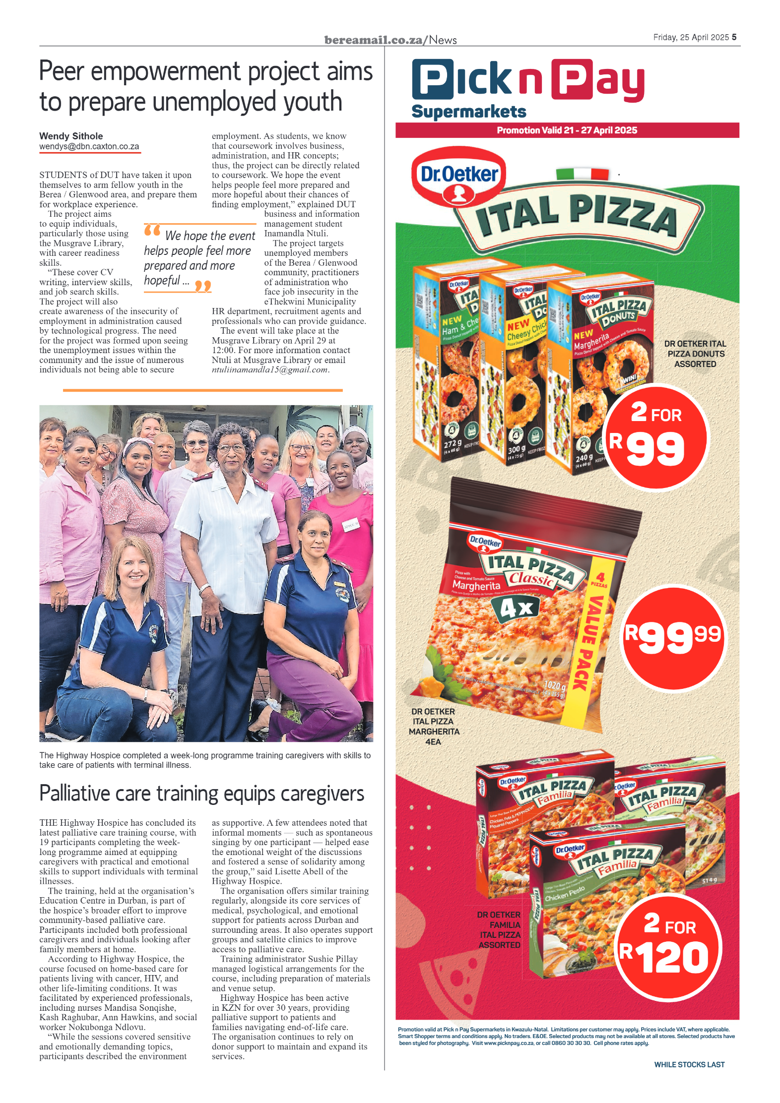 Berea Mail 25 April 2025 page 5
