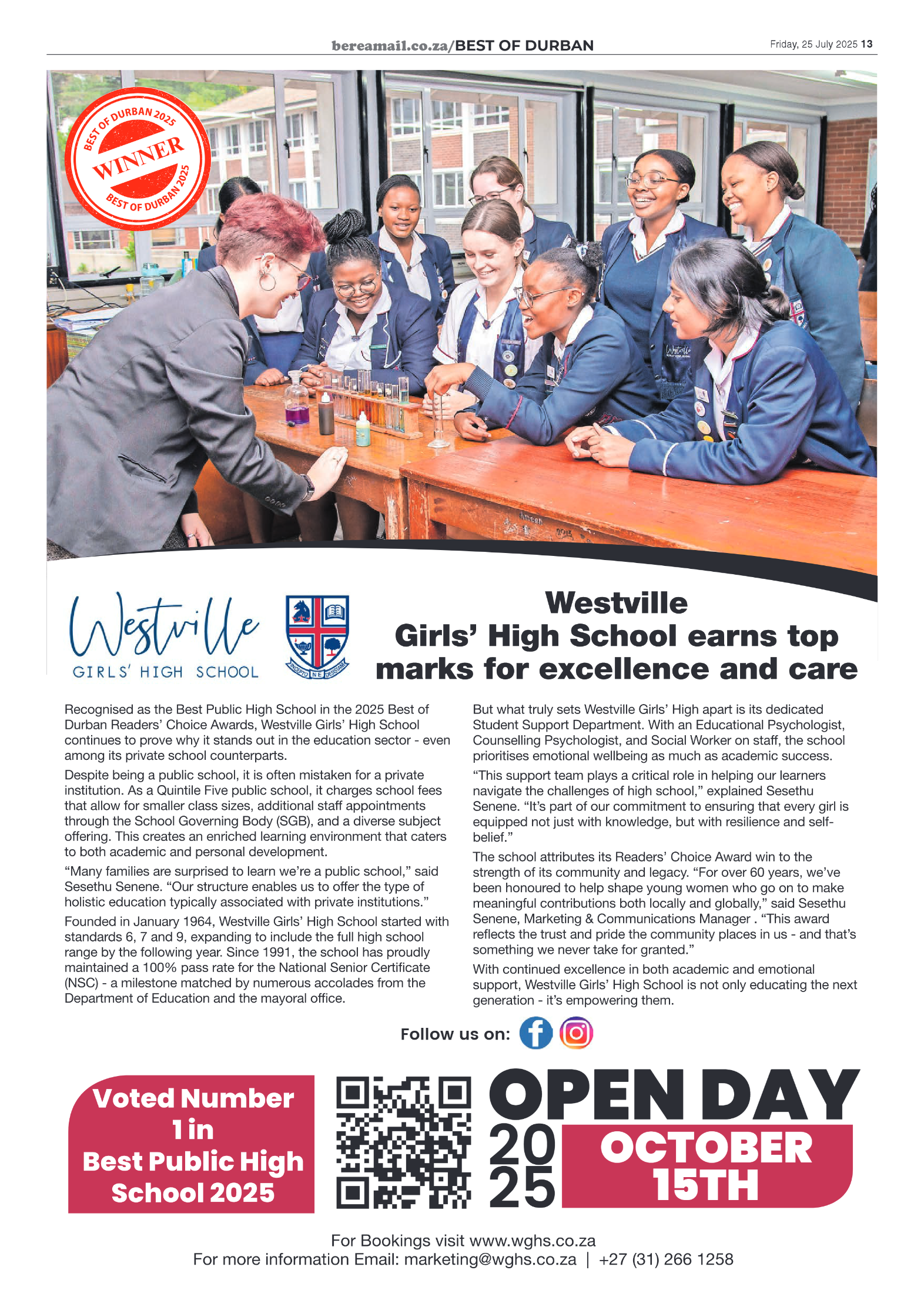 Berea Mail 25 July 2025 page 13