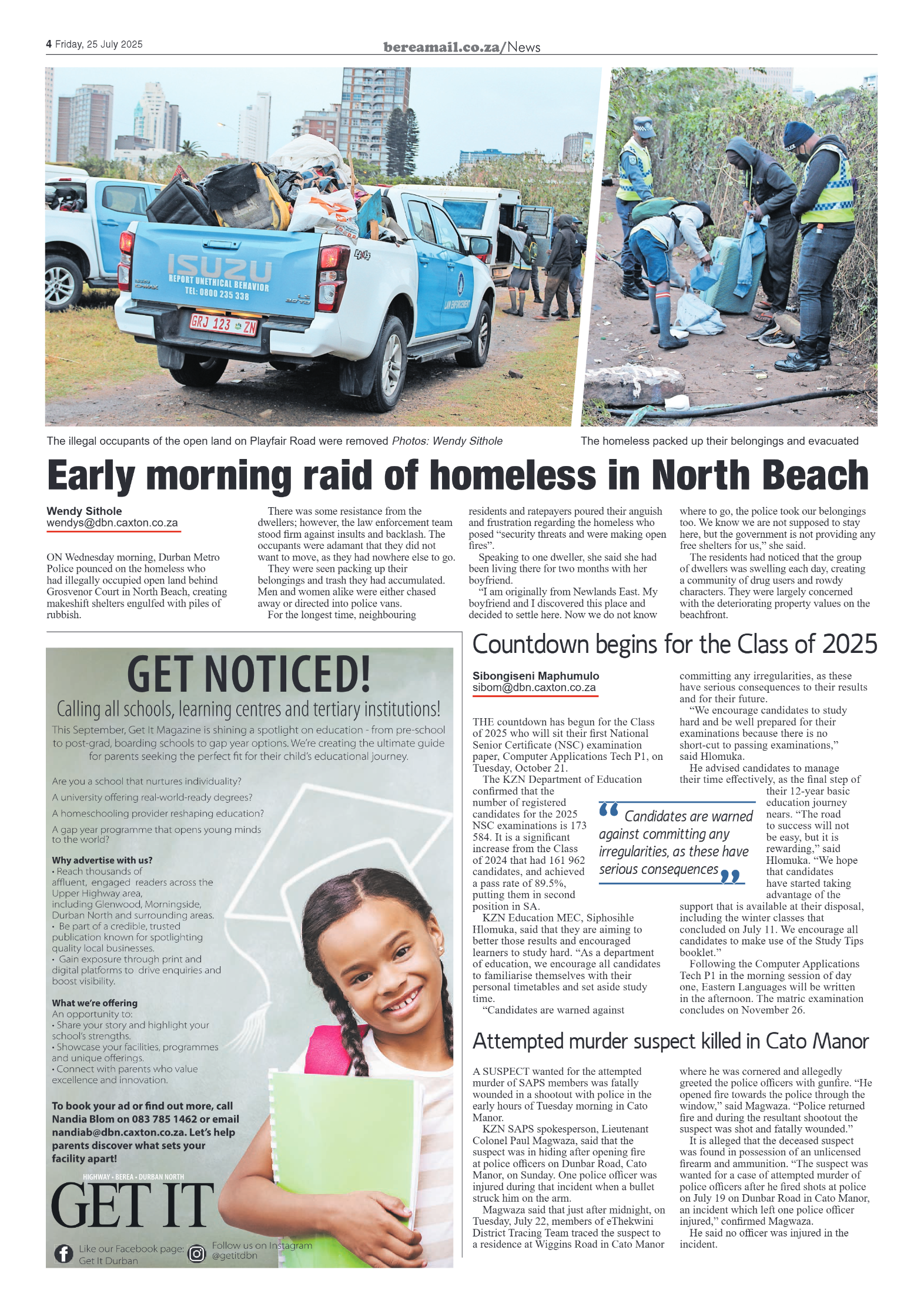 Berea Mail 25 July 2025 page 4