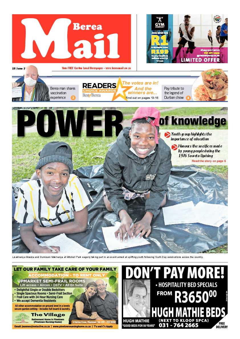 Berea Mail 25 June 2021 page 1