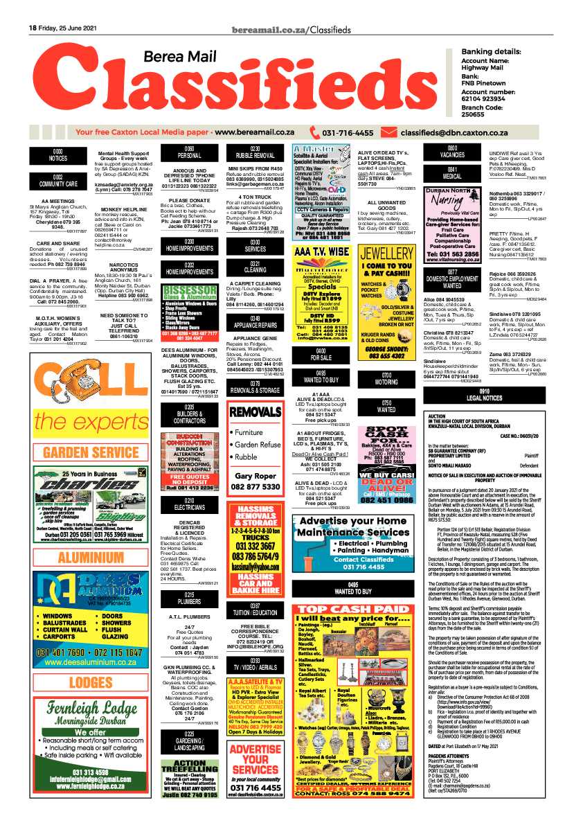 Berea Mail 25 June 2021 page 18