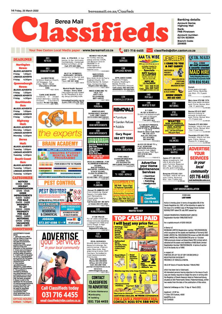 Berea Mail 25 March 2022 page 14