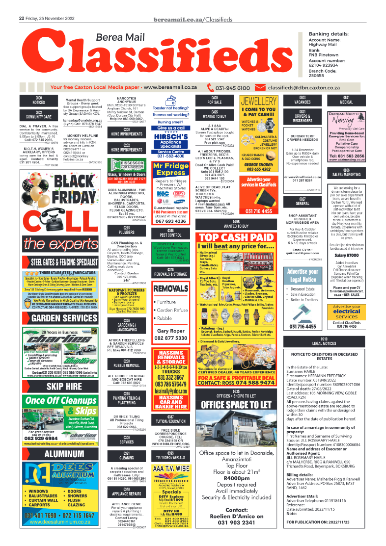 Berea Mail 25 November 2022 page 22