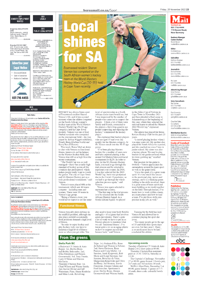 Berea Mail 25 November 2022 page 23