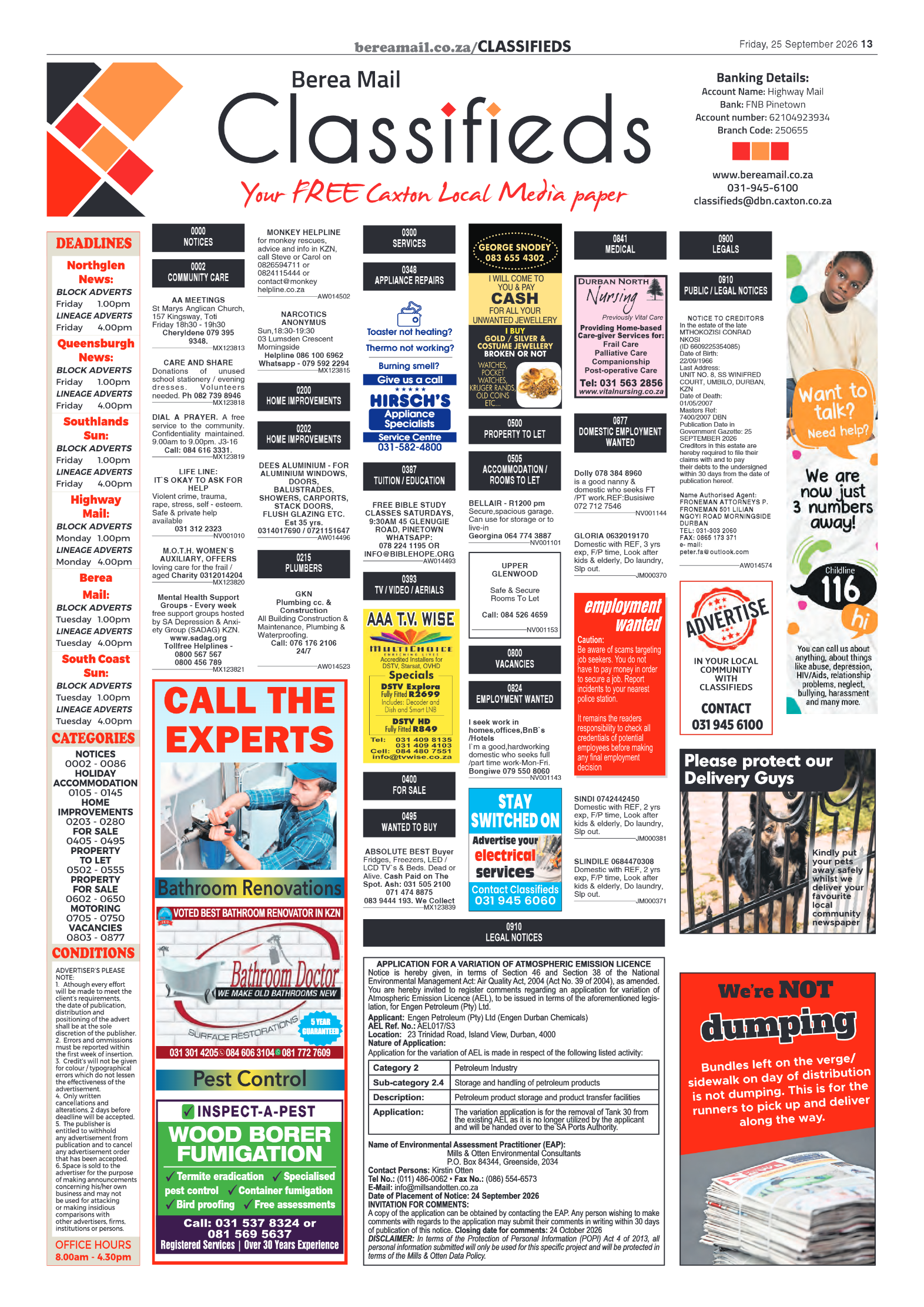 Berea Mail 25 September 2026 page 13