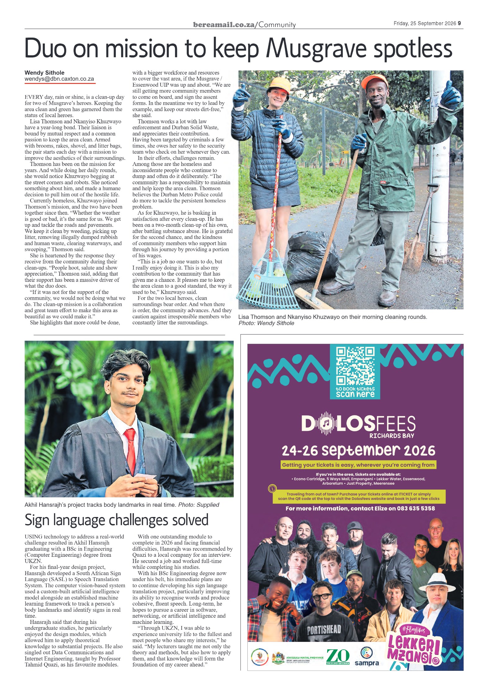 Berea Mail 25 September 2026 page 9