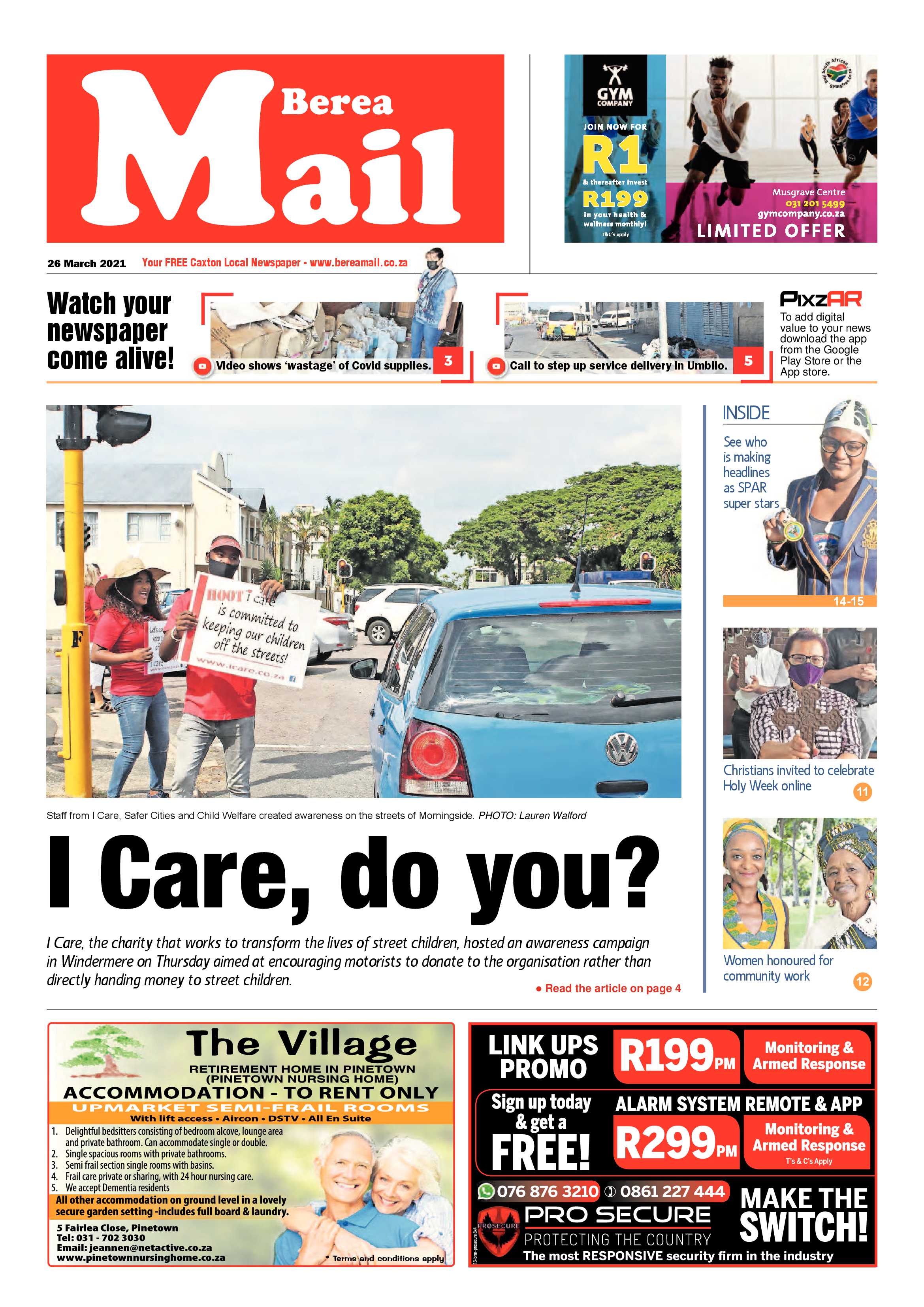 Berea Mail 26 March 2021 page 1
