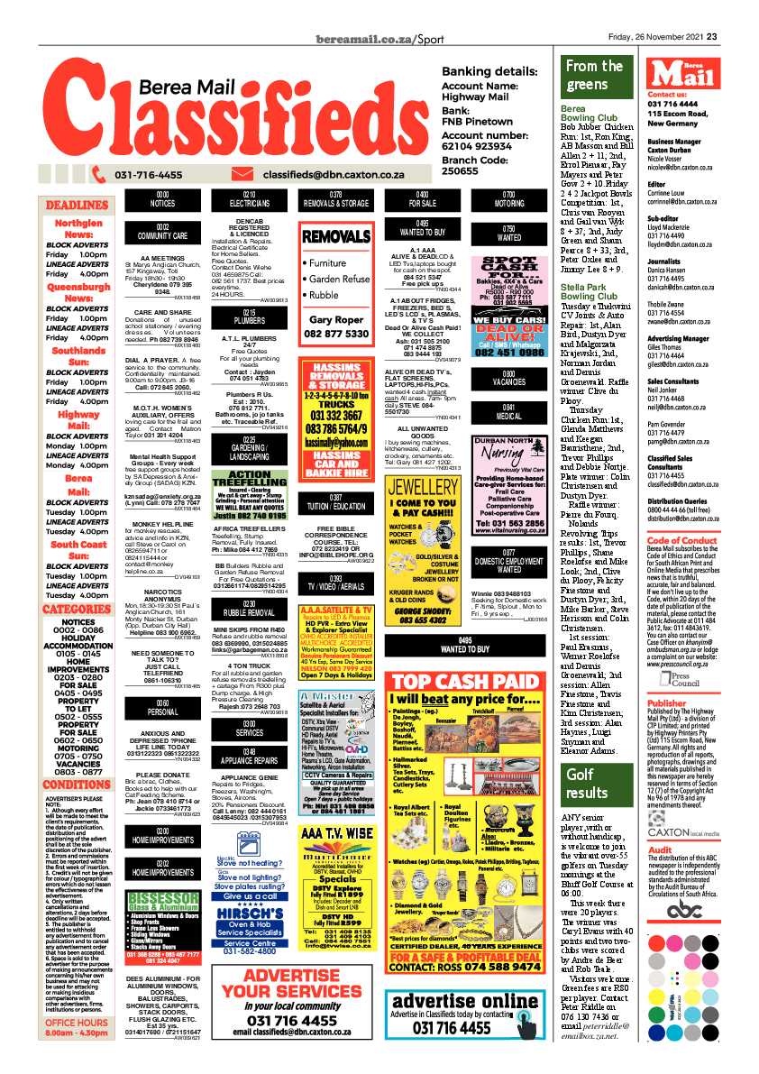 Berea Mail 26 November 2021 page 23
