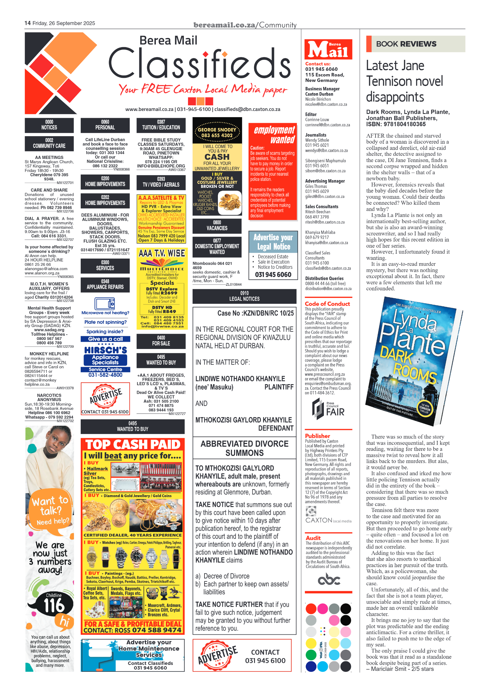 Berea Mail 26 September 2025 page 14