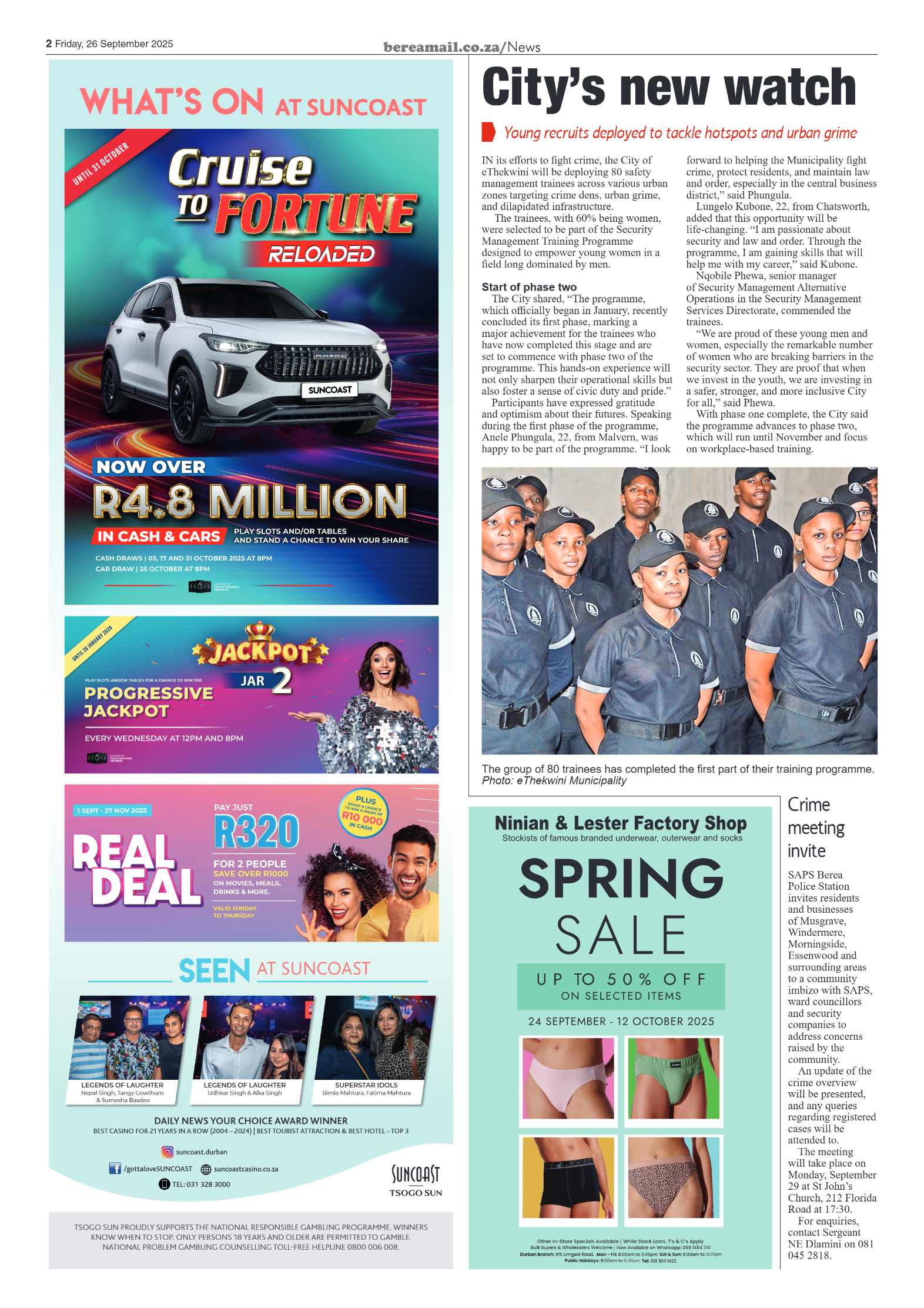 Berea Mail 26 September 2025 page 2