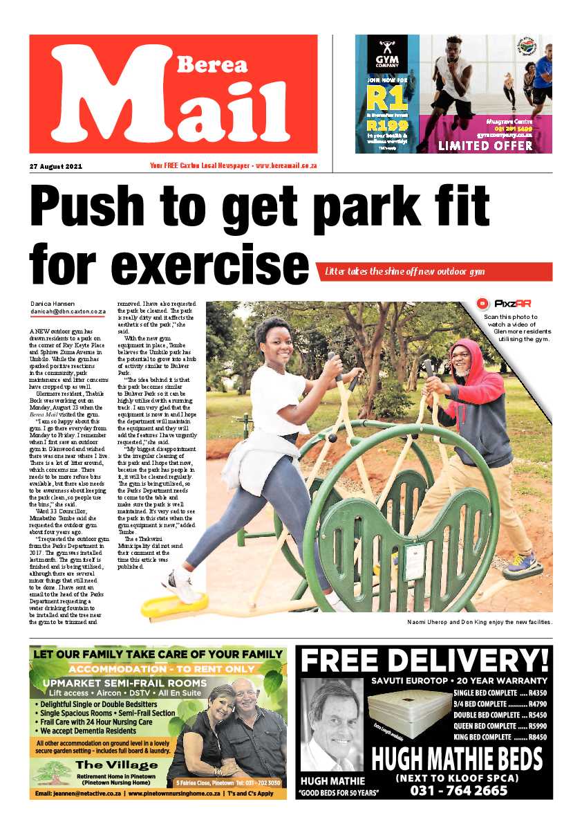 Berea Mail 27 August 2021 page 1