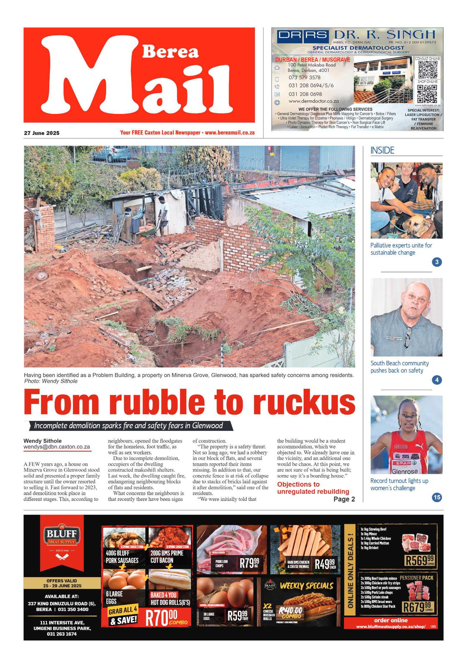 Berea Mail 27 June 2025 page 1