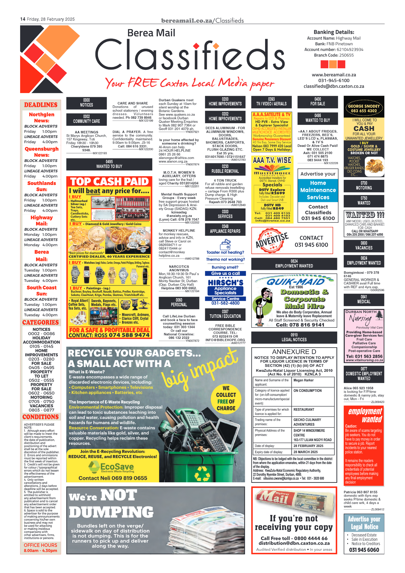 Berea Mail 28 February 2025 page 14