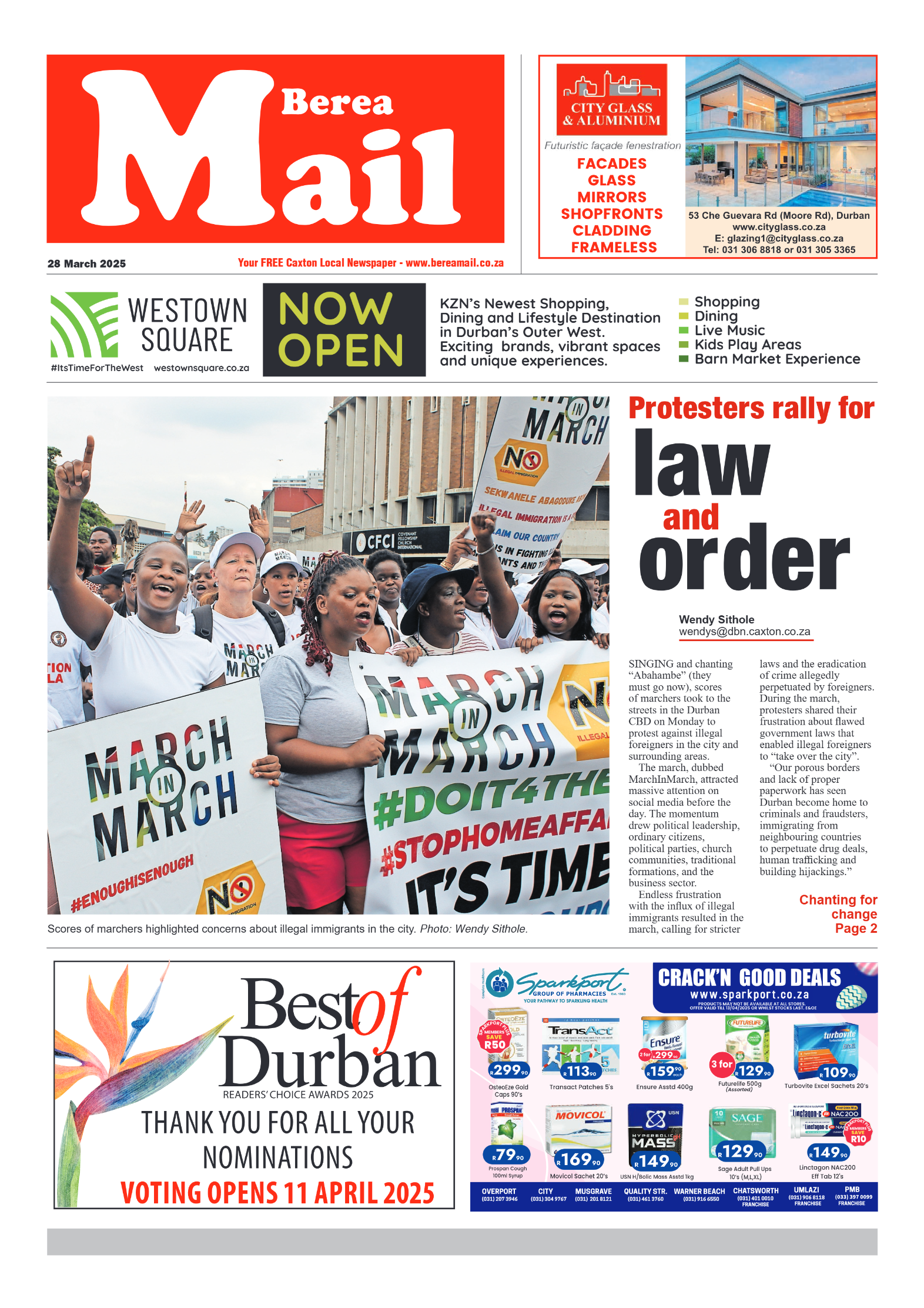 Berea Mail 28 March 2025 page 1