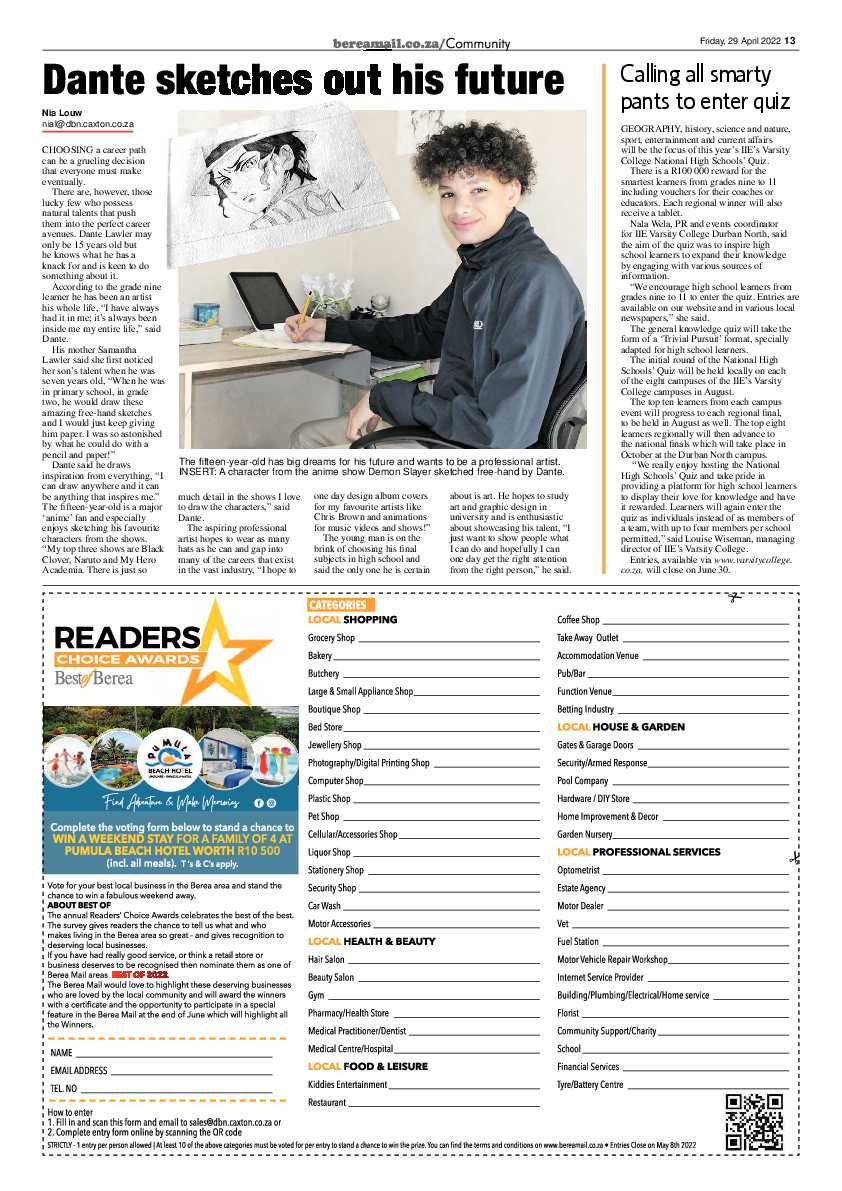 Berea Mail 29 April 2022 page 13