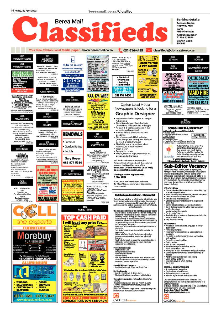 Berea Mail 29 April 2022 page 14
