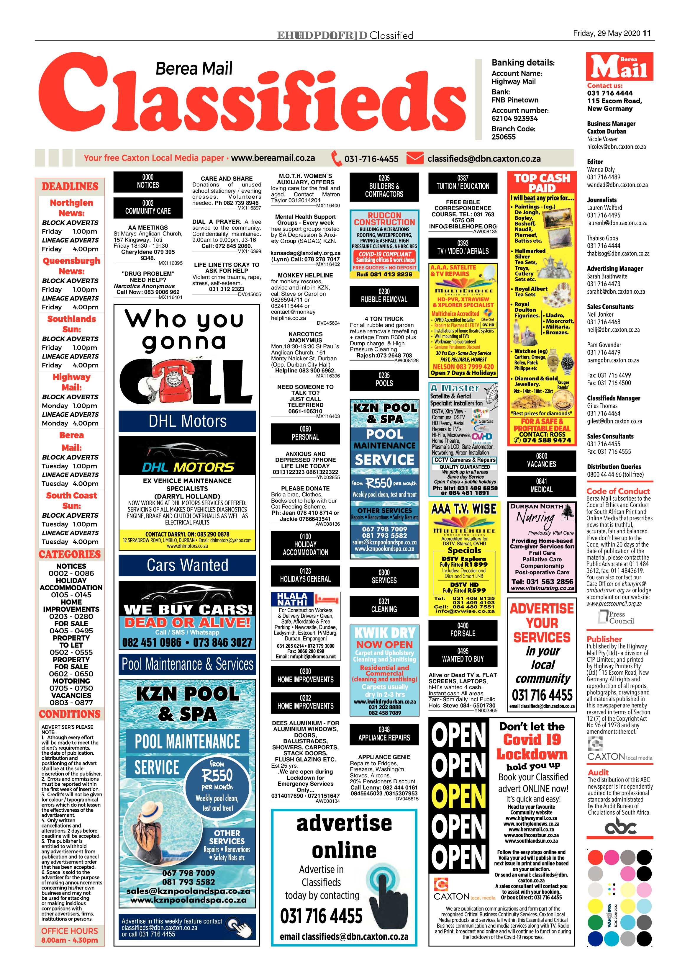 Berea Mail 29 May 2020 page 11