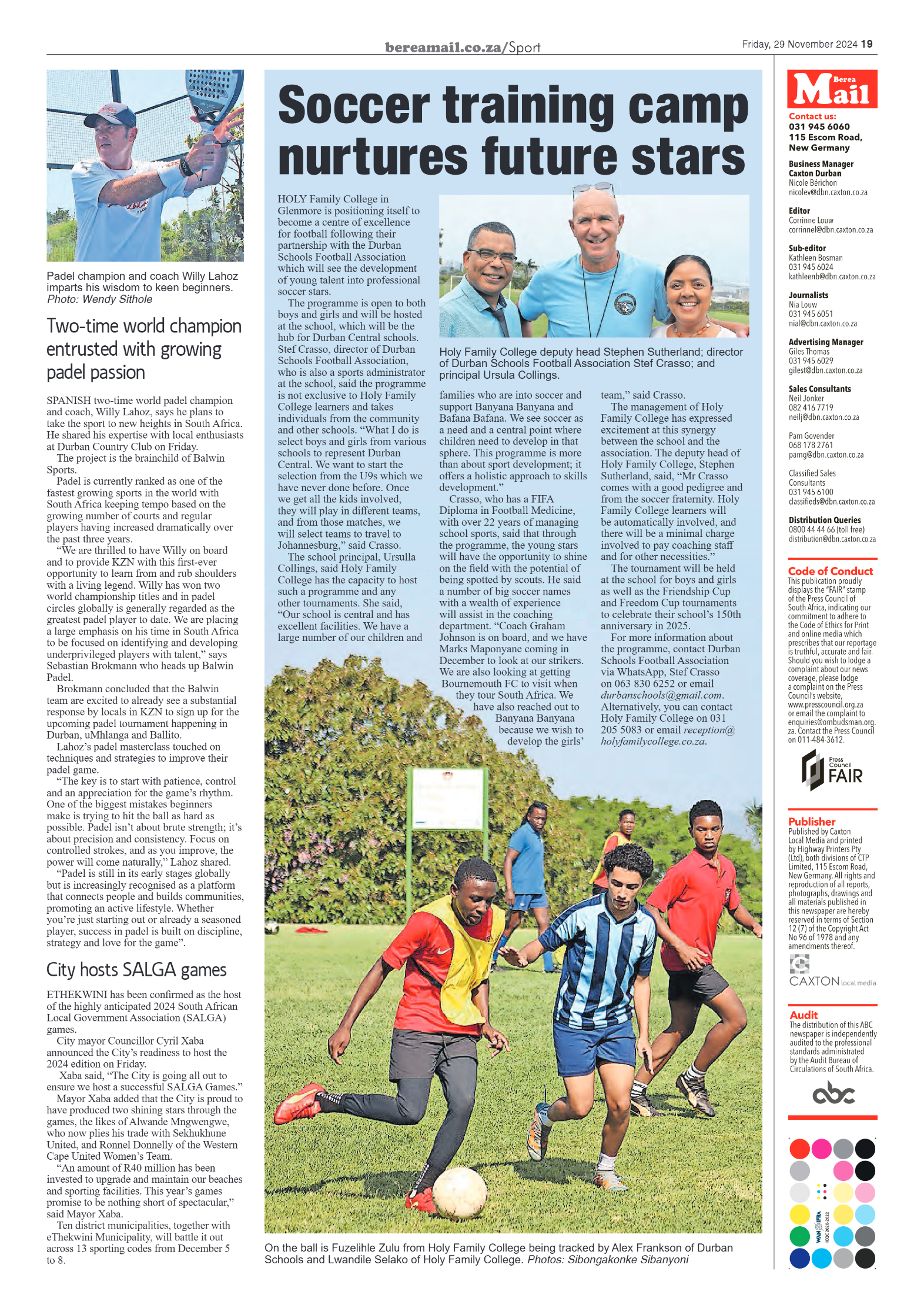 Berea Mail 29 November 2024 page 19