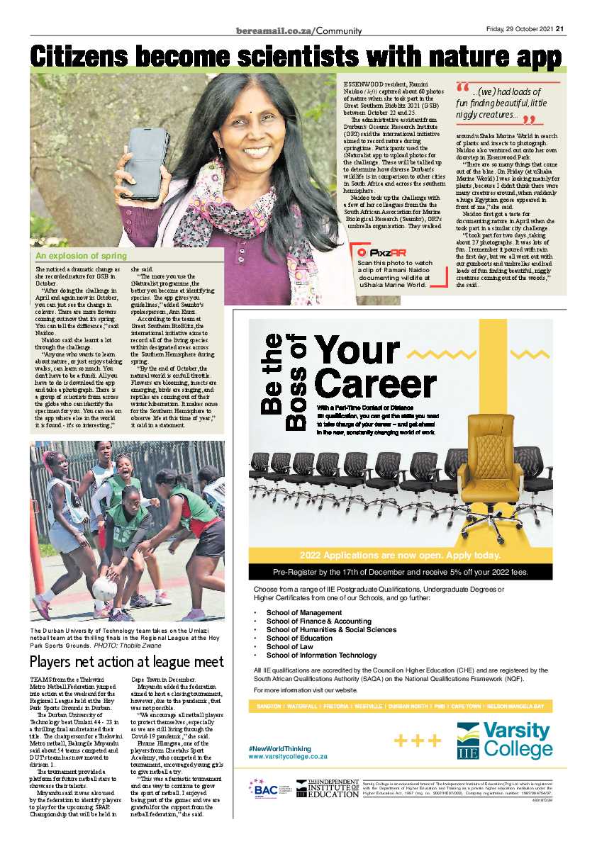 Berea Mail 29 October 2021 page 21