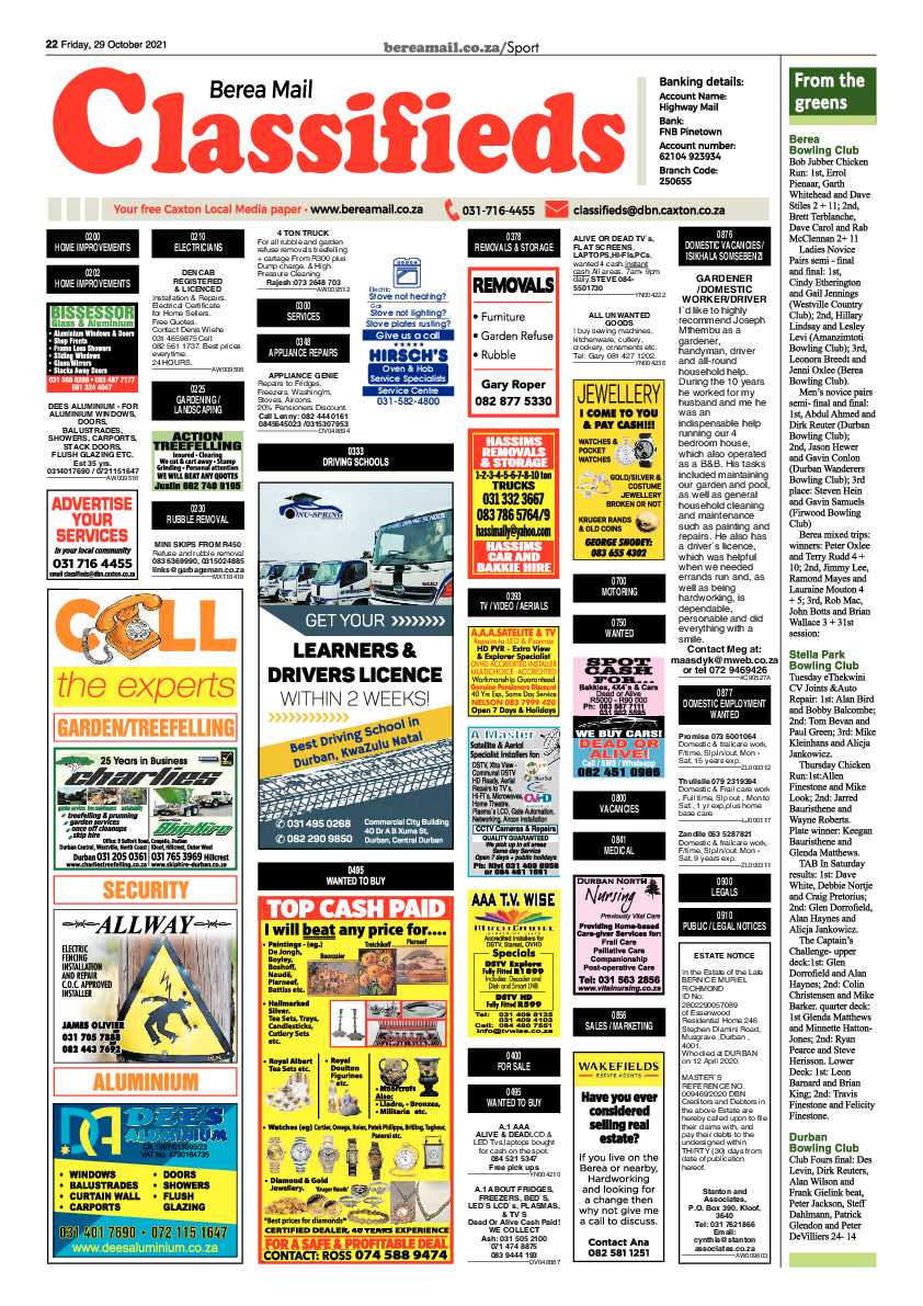 Berea Mail 29 October 2021 page 22