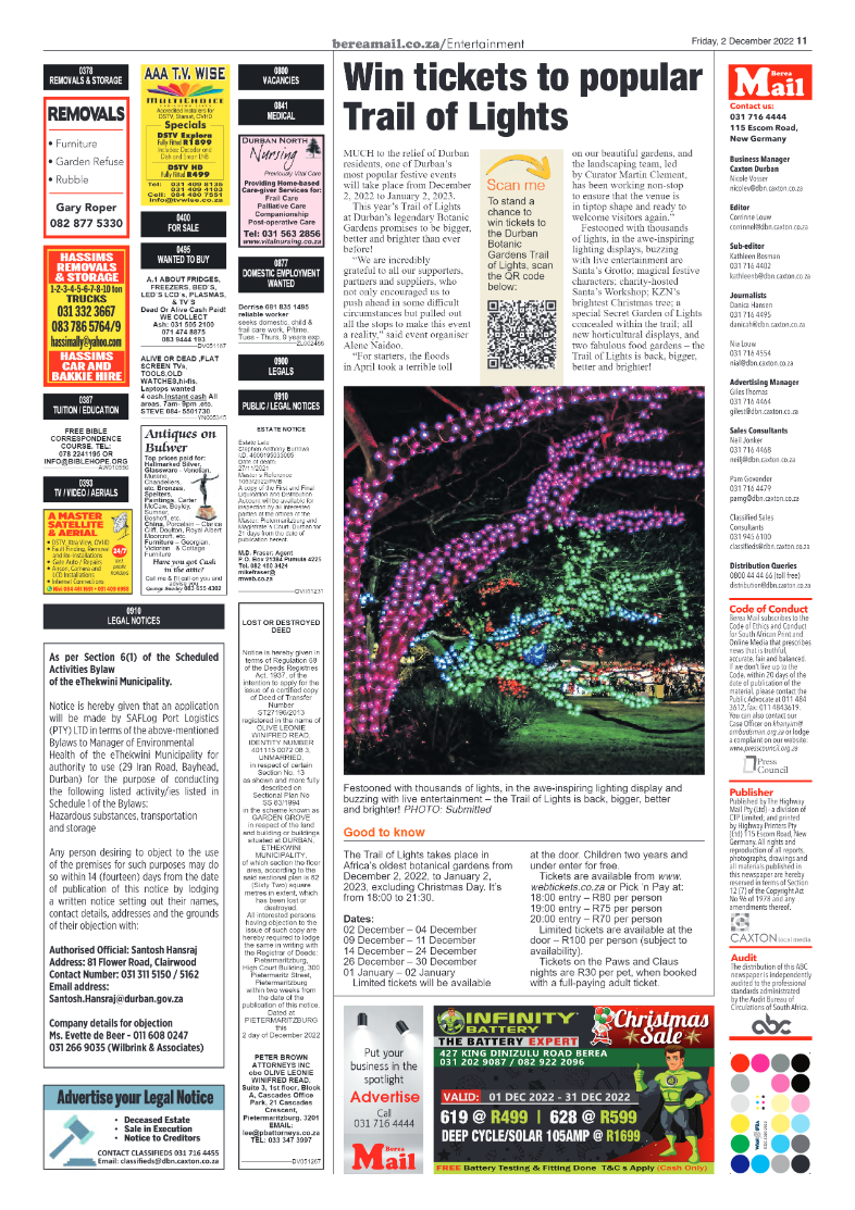 Berea Mail 2 December 2022 page 11