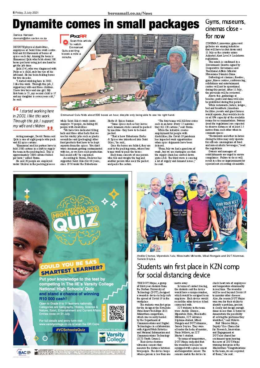 Berea Mail 2 July 2021 page 6