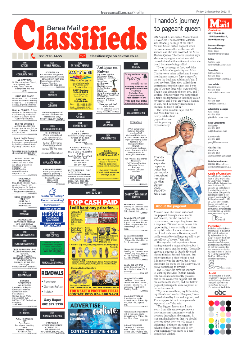 Berea Mail 2 September 2022 page 11