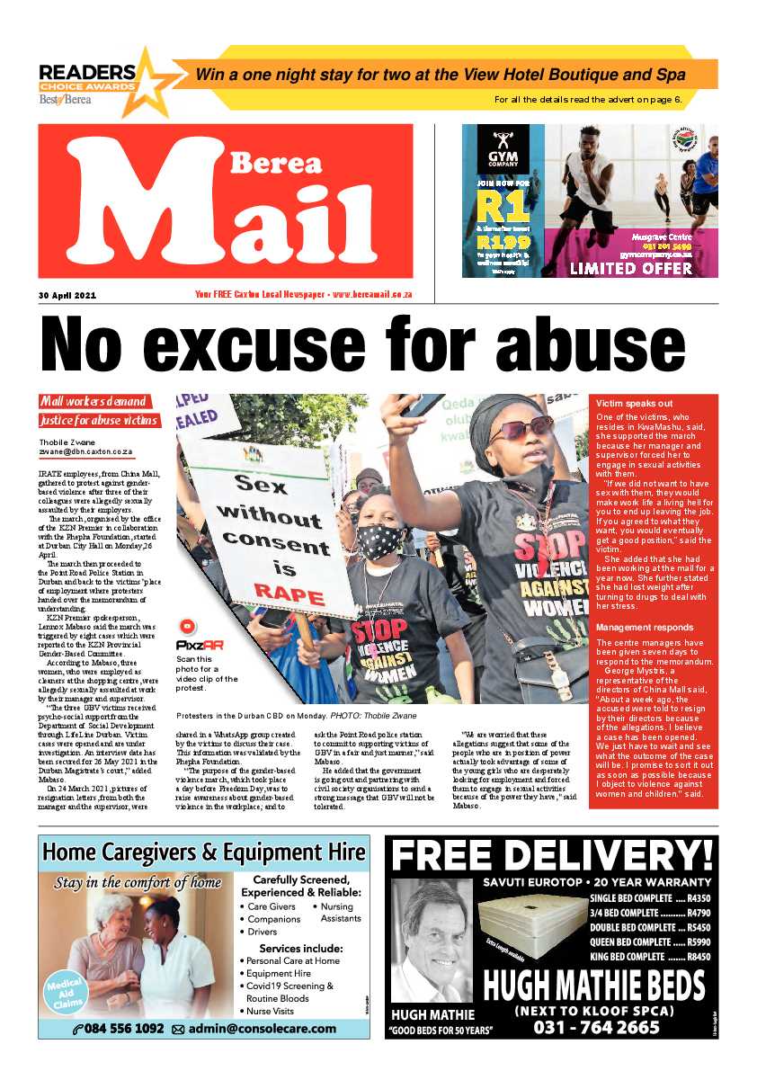 Berea Mail 30 April 2021 page 1