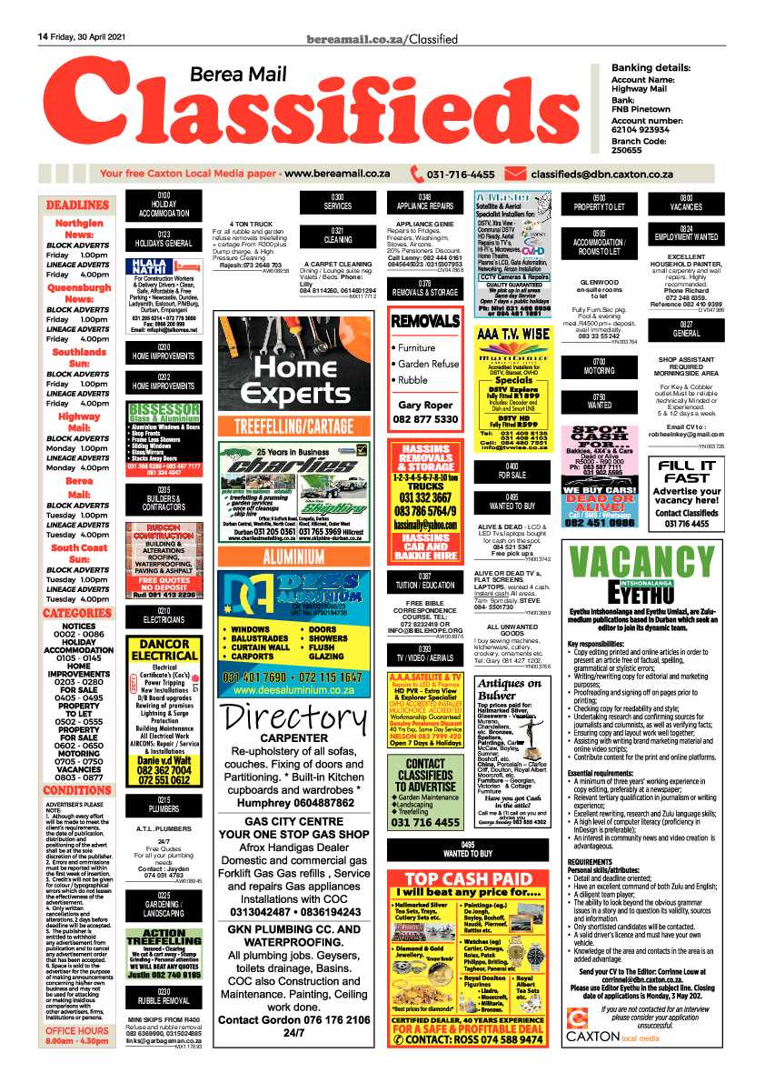 Berea Mail 30 April 2021 page 14