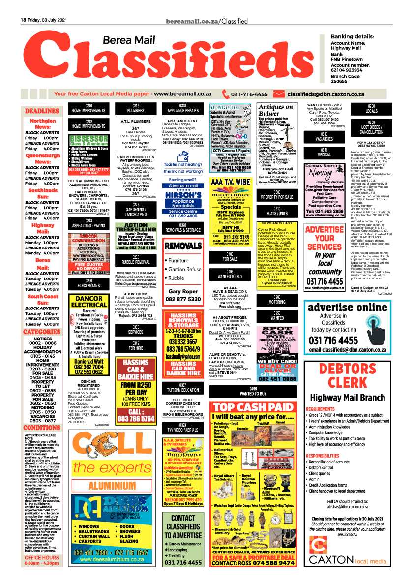 Berea Mail 30 July 2021 page 18