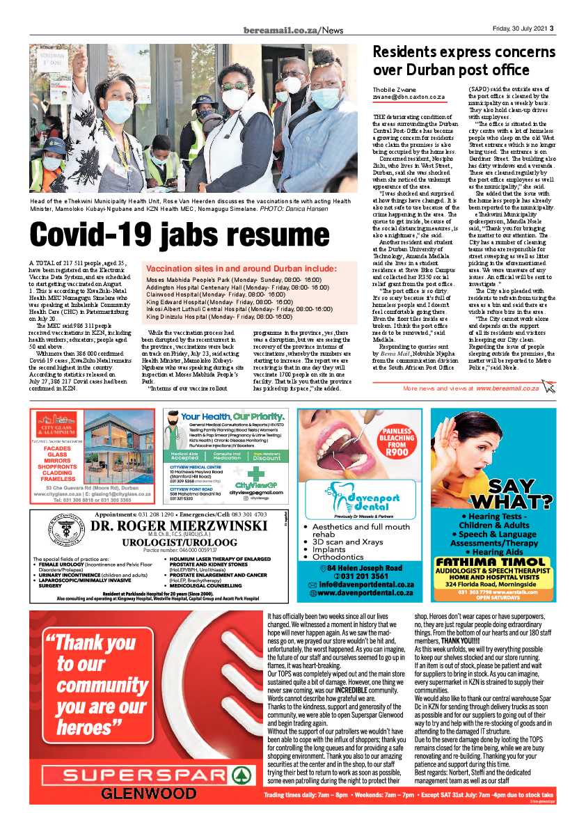Berea Mail 30 July 2021 page 3