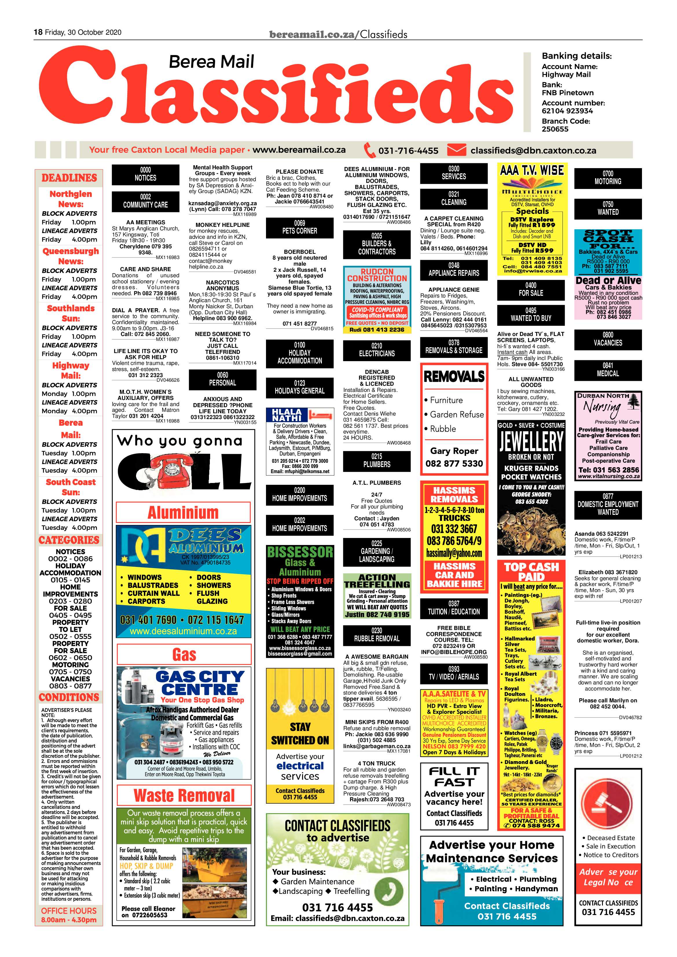 Berea Mail 30 October 2020 page 18
