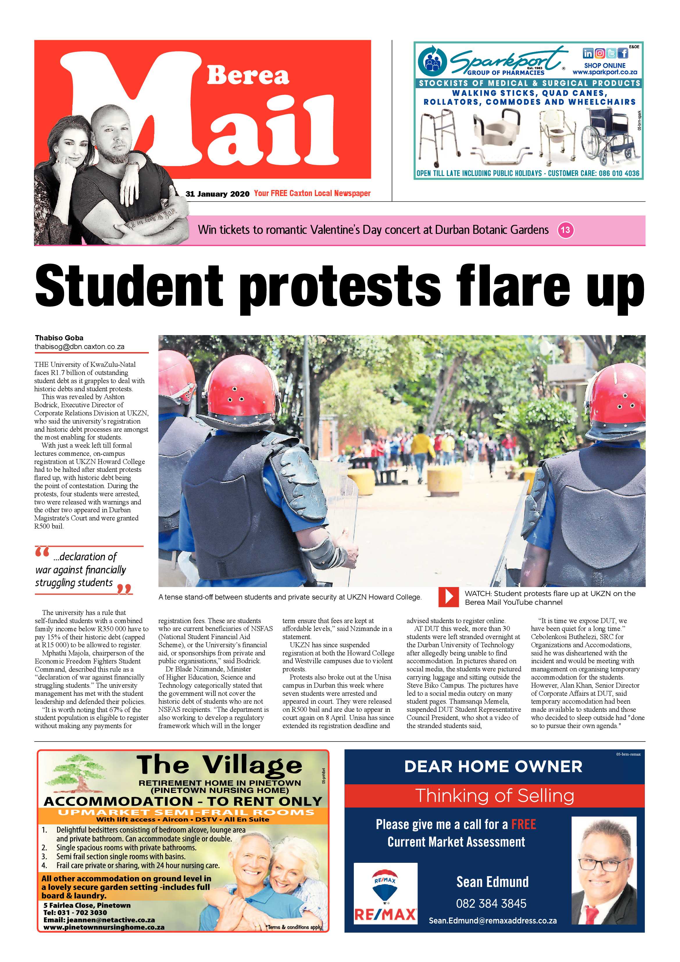 Berea Mail 31 January 2020 page 1