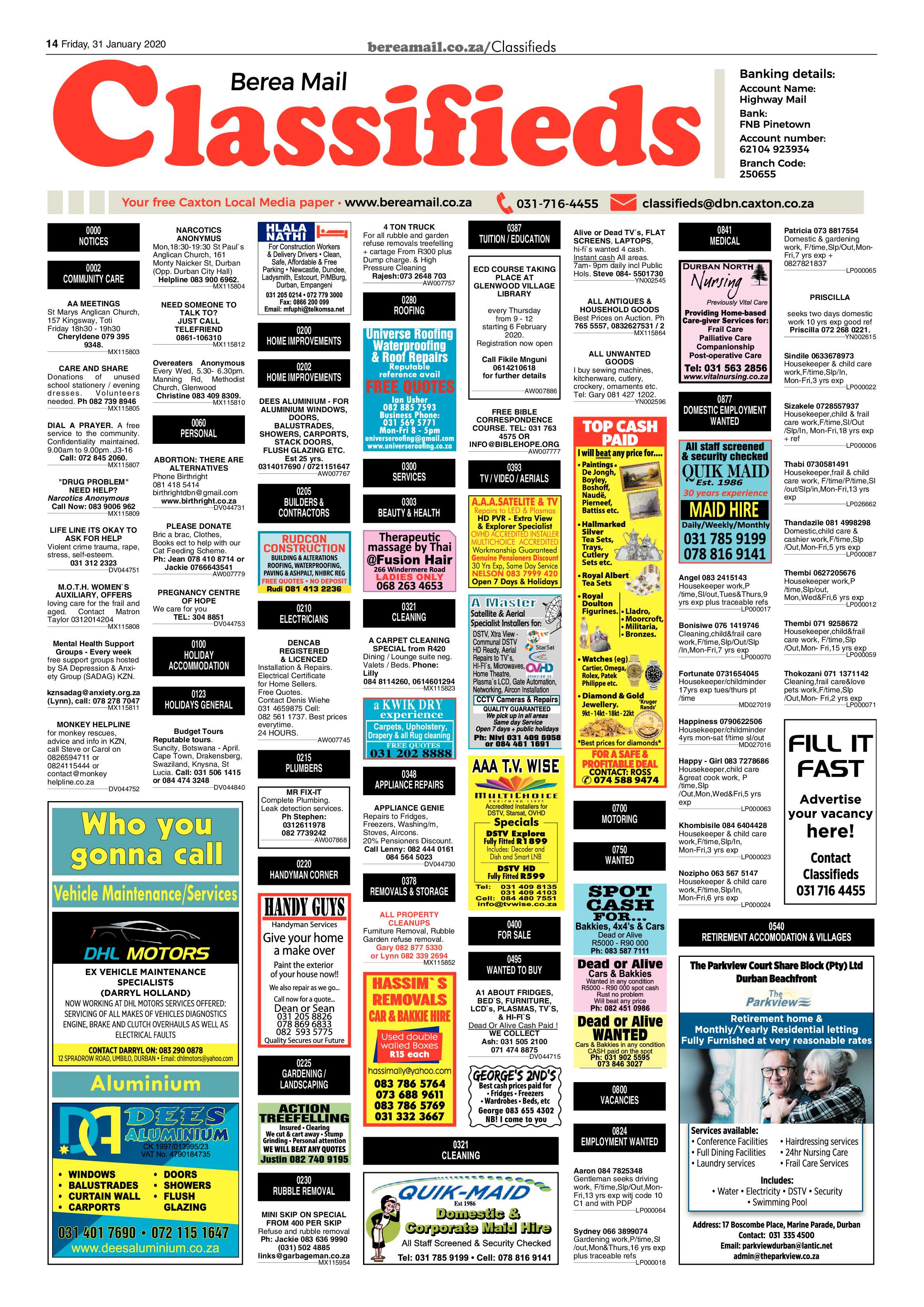 Berea Mail 31 January 2020 page 14