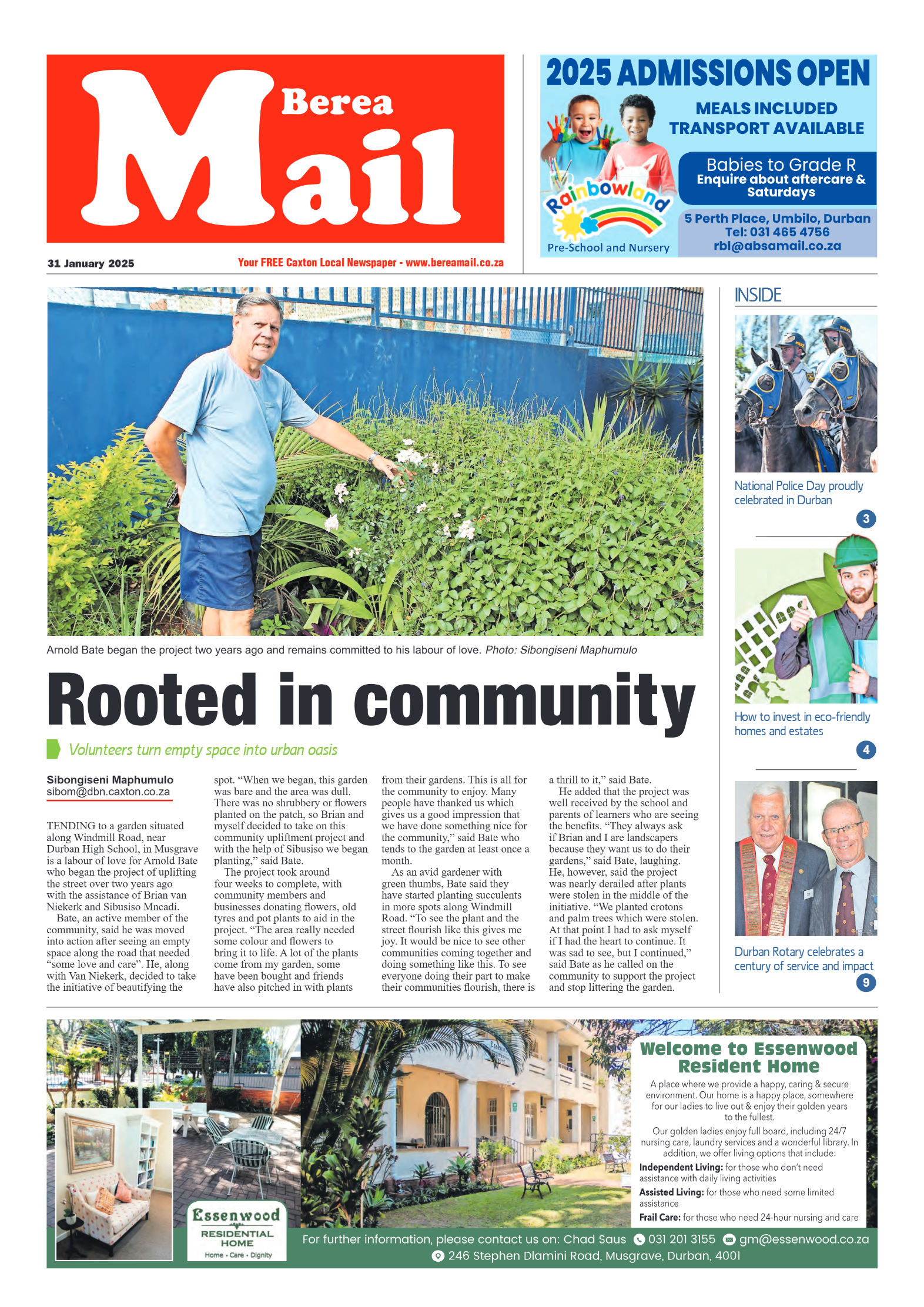 Berea Mail 31 January 2025 page 1