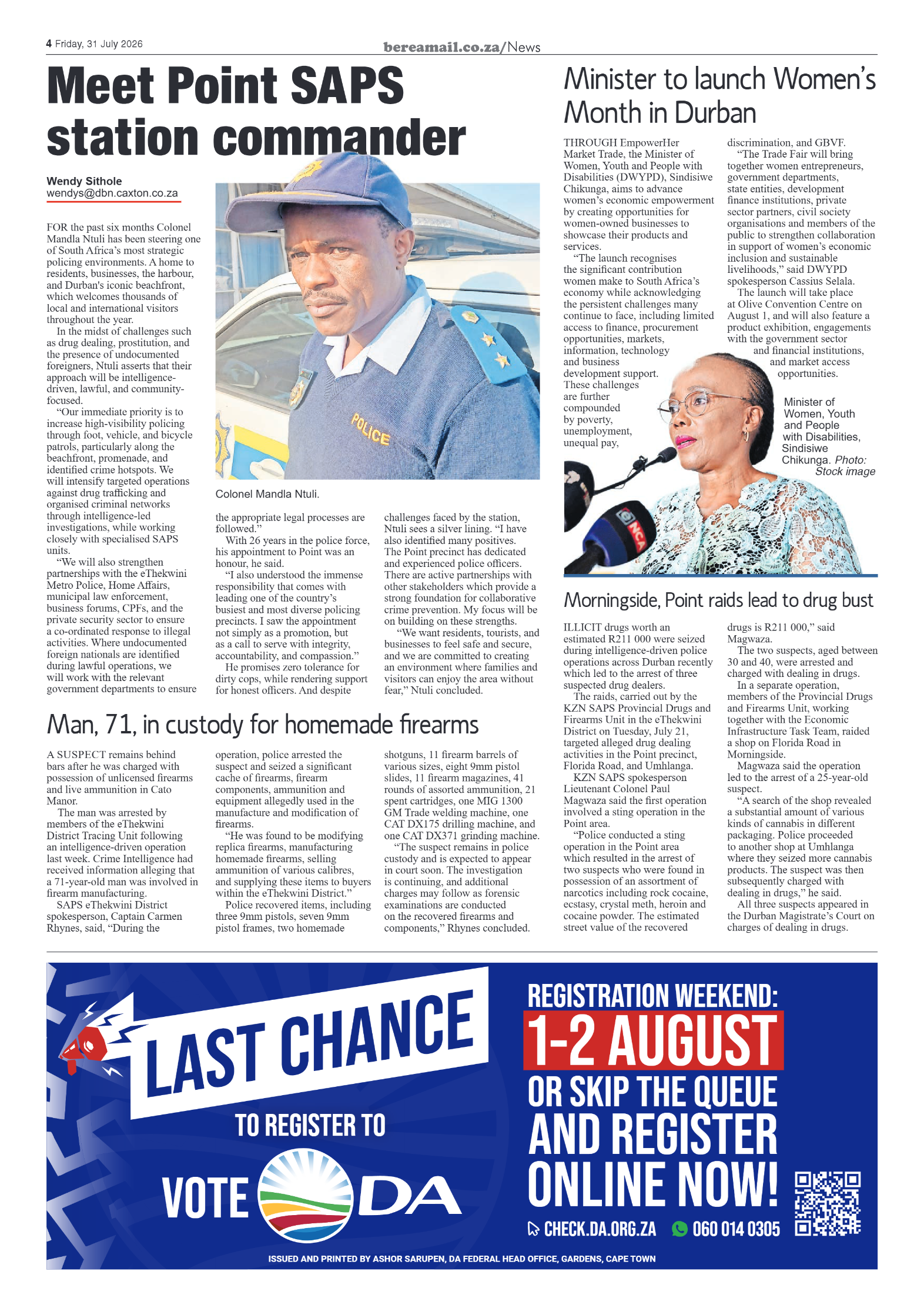 Berea Mail 31 July 2026 page 4