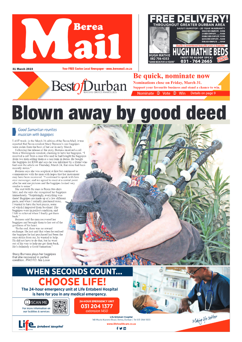 Berea Mail 31 March 2023 page 1