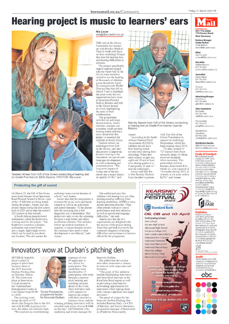 Berea Mail 31 March 2023 page 11
