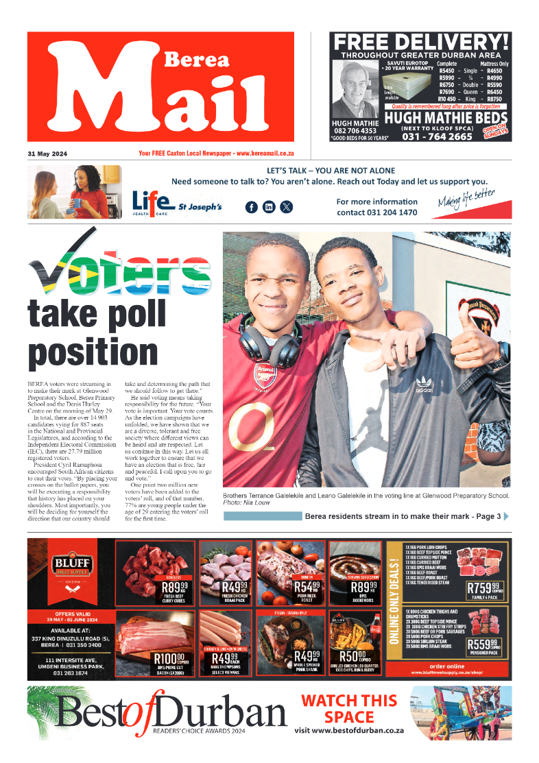 Berea Mail 31 May 2024 page 1