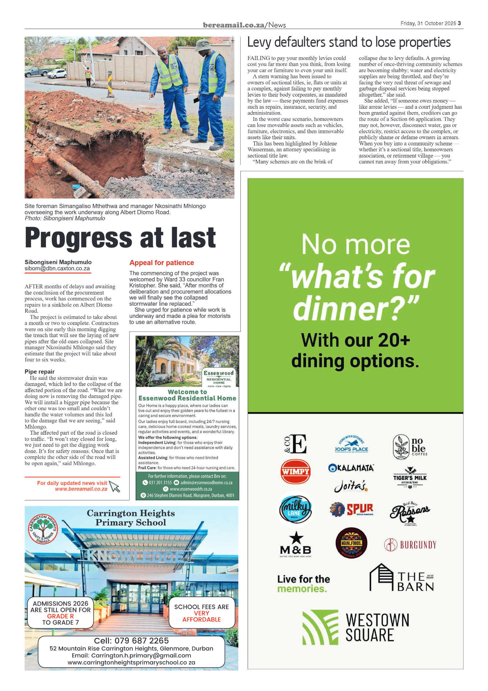 Berea Mail 31 October 2025 page 3