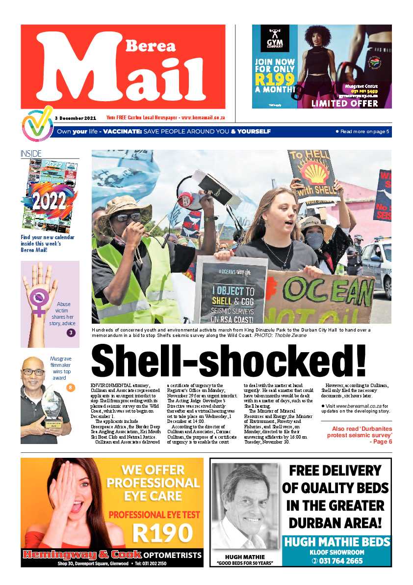 Berea Mail 3 December 2021 page 1