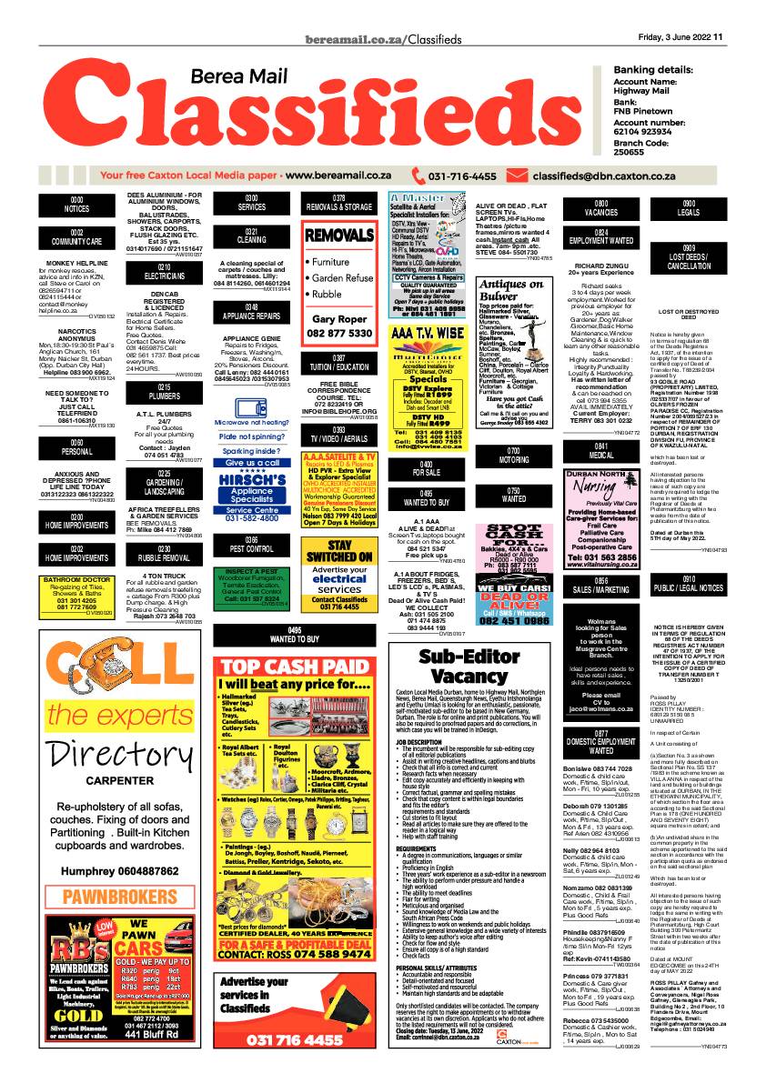 Berea Mail 3 June 2022 page 11