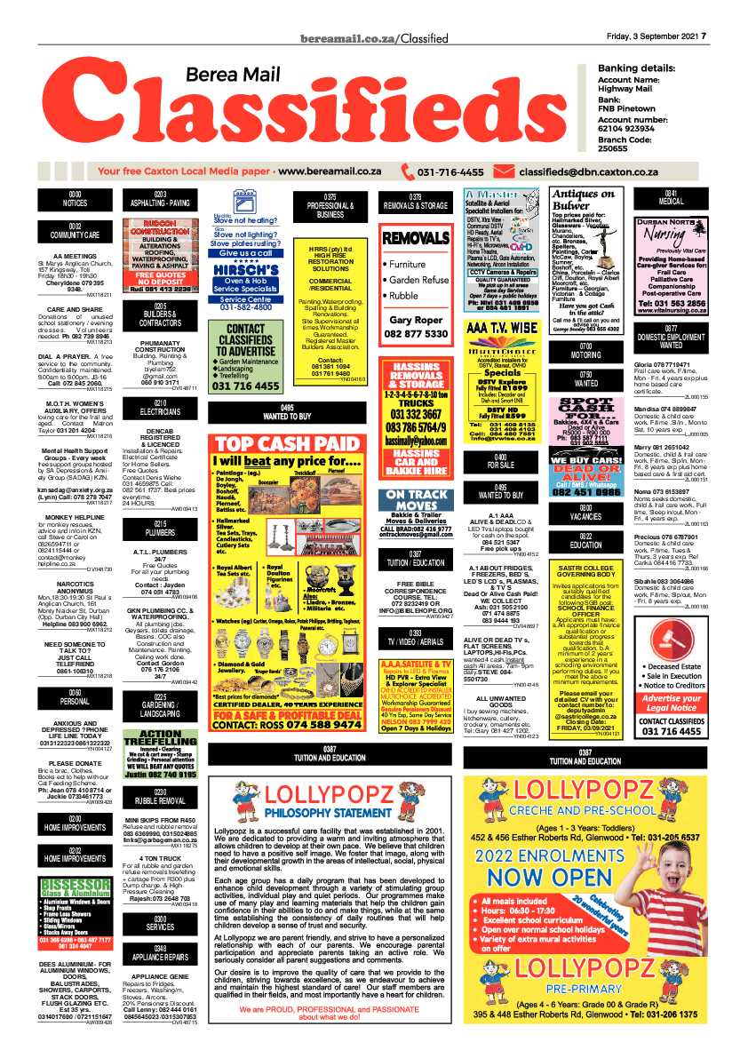 Berea Mail 3 September 2021 page 7