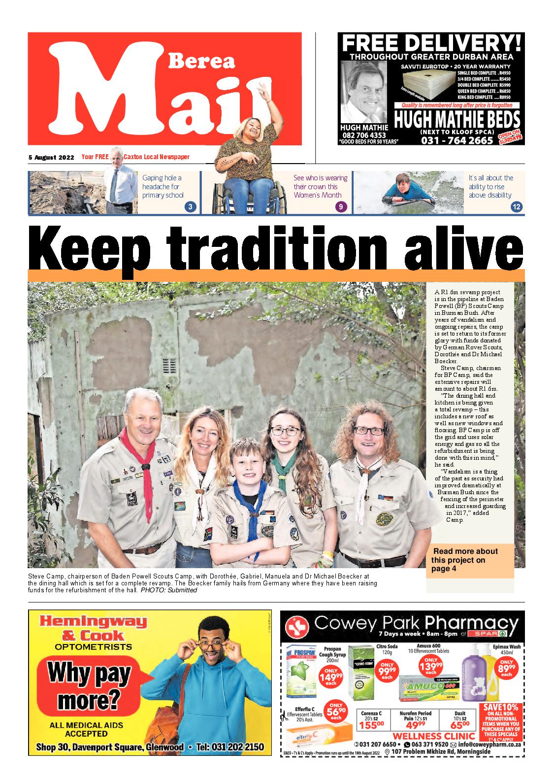 Berea Mail 5 August 2022 page 1
