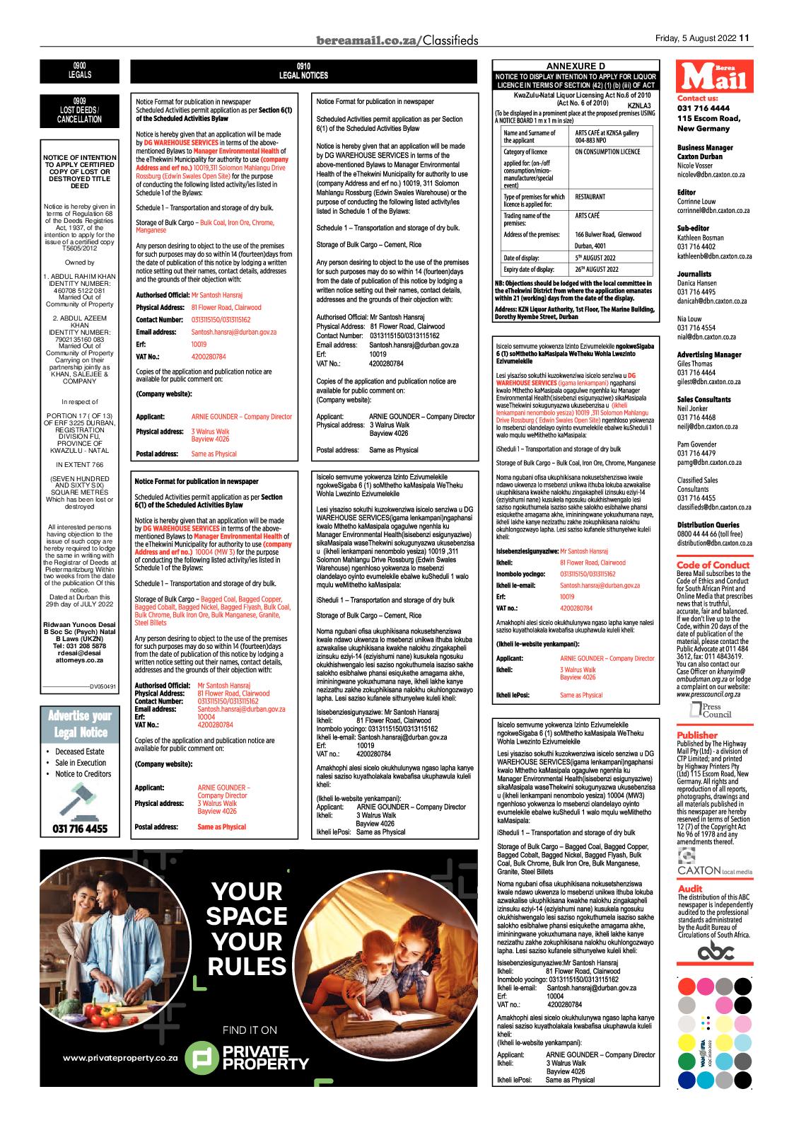 Berea Mail 5 August 2022 page 11